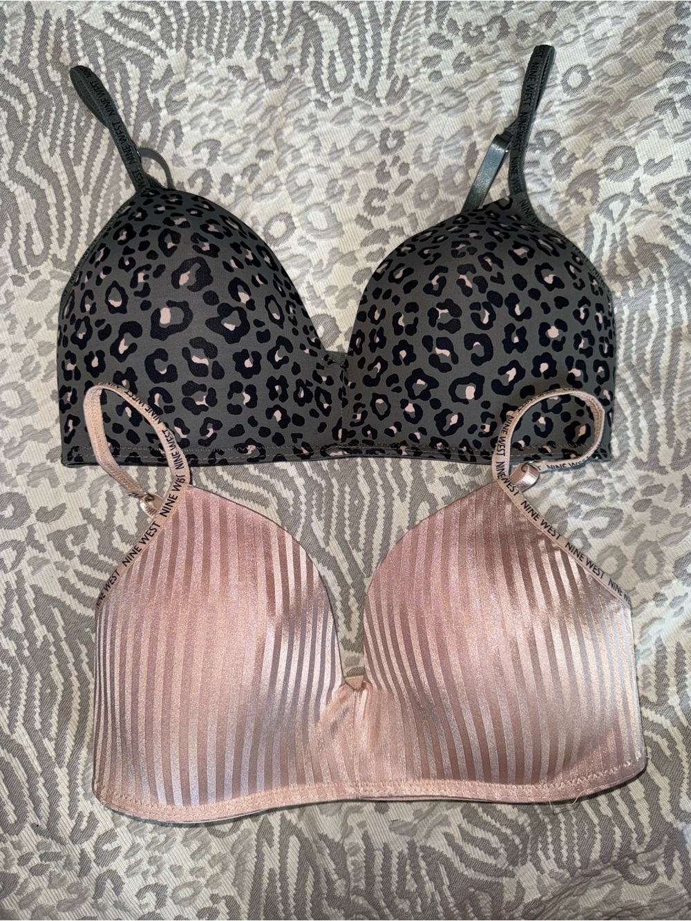 Nine West Leopard Print and Blush T-Shirt Bras